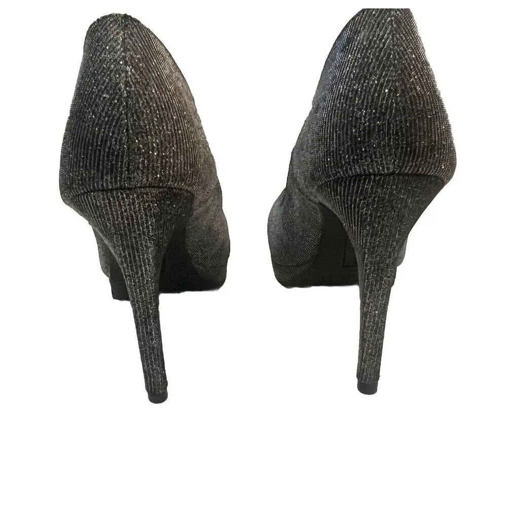 Fioni Night Women’s Heels Size 9.5 Silver Sparkly Evening Pumps Wedding Formal - Picture 4 of 9